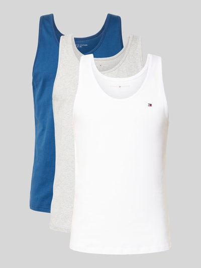 Produktfoto, Regular Fit Tank Top aus reiner Baumwolle im 3er-Pack von Tommy Hilfiger, Optik: Unifarben, Logo-Stitching, breite Träger