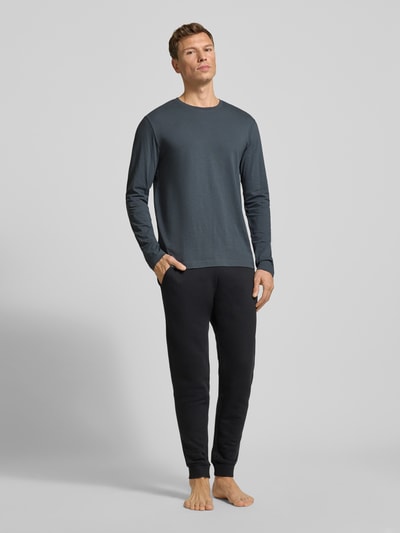 Christian Berg Men Shirt met lange mouwen en geribde ronde hals Flanel - 1