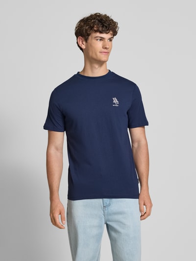 Blend T-Shirt mit Stitching-Detail Modell 'JEPPE' Marine 4