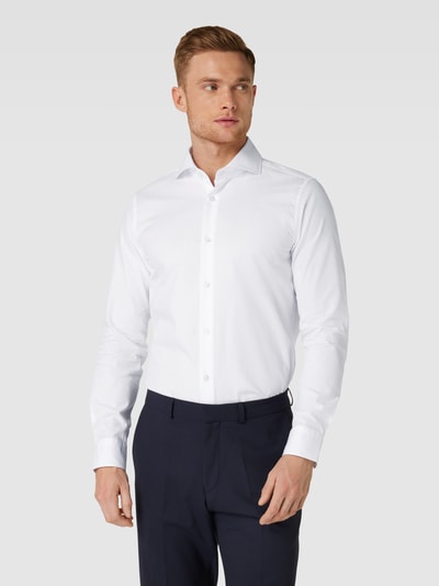 JOOP! Collection Slim Fit Business-Hemd mit Haifischkragen Modell 'Pai' Weiss 4