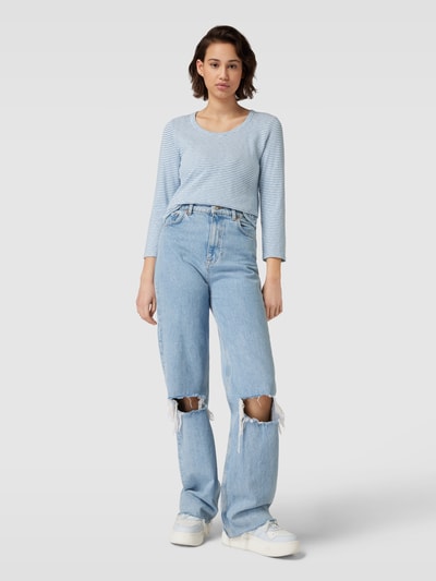 Marc O'Polo Denim Longsleeve mit Streifenmuster Hellblau 1