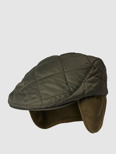 Barbour Schiebermütze mit Steppnähten Modell 'Burford' Oliv 2