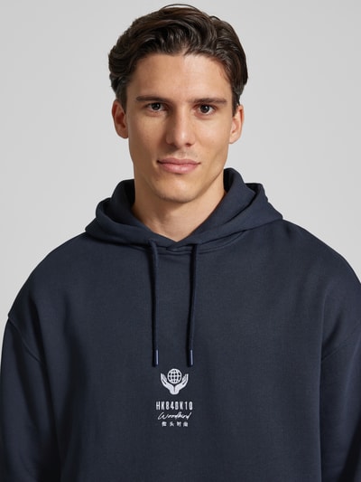 WOODBIRD Hoodie met capuchon, model 'Pope' Marineblauw - 3