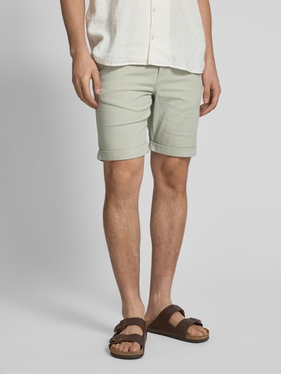 SELECTED HOMME Slim fit korte broek met structuurmotief, model 'LUTON' Rietgroen - 4