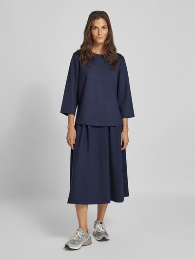 Rich & Royal Bluza o kroju regular fit z okrągłym dekoltem i rękawem o dł. 3/4 Granatowy 1