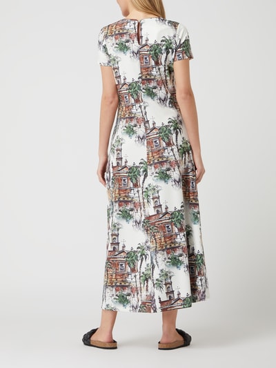 MINT & MIA Maxi-jurk met all-over motief, model 'Brooklyn' Offwhite - 4