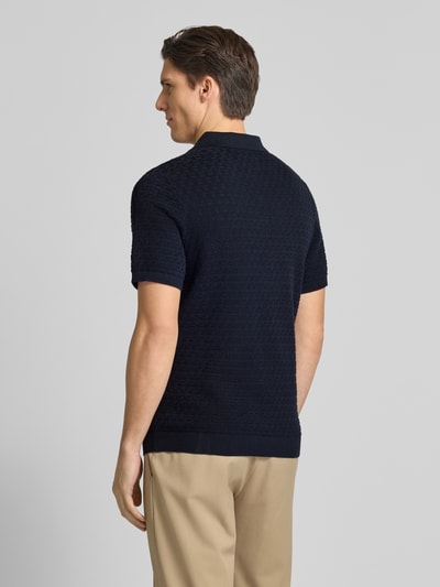 MCNEAL Regular fit poloshirt met structuurmotief Donkerblauw - 5