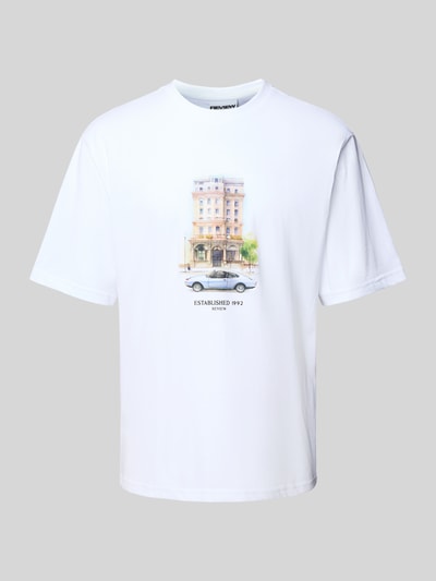 REVIEW T-Shirt mit Label-Print Weiss 2