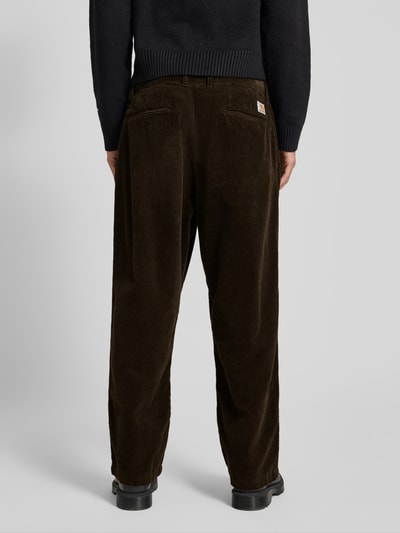 Carhartt Work In Progress Corduroy broek met achterzakken, model 'EVAN' Donkerbruin - 5