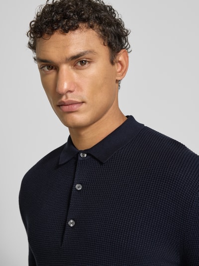 OLYMP Level Five Gebreide pullover met kentkraag Marineblauw - 3