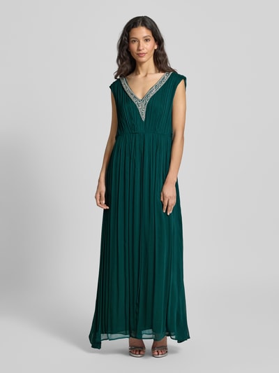 GUIDO MARIA KRETSCHMER WOMAN Abendkleid mit Zierstein- und Paillettenbesatz Modell 'Melissa' Smaragd 4