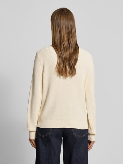 GAP Sweter z dzianiny z logo i okrągłym dekoltem Biały 5