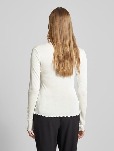 QS Longsleeve aus Viskose-Mix mit Muschelsaum Weiss 5