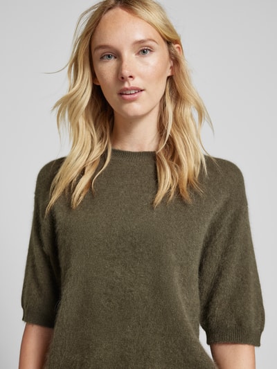 Herzensangelegenheit Strickshirt mit Rundhalsausschnitt Khaki 3