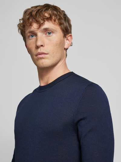 Roy Robson Gebreide pullover met ronde hals Marineblauw - 3