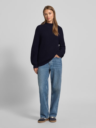 s.Oliver RED LABEL Regular fit gebreide pullover van katoenmix Marineblauw - 1