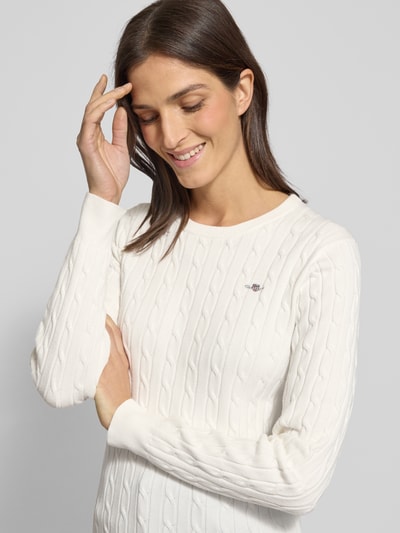 GANT Gebreide pullover met labeldetail Ecru - 3