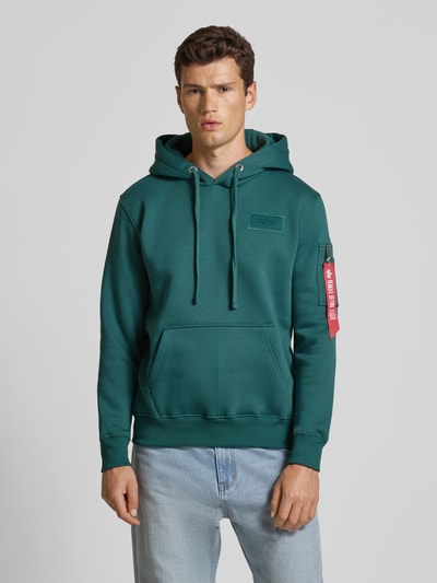 Alpha Industries Bluza z kapturem i naszywką z logo Petrol 4