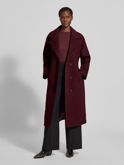 Lanius Wollmantel mit Reverskragen Bordeaux 1
