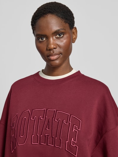 ROTATE Oversized Sweatshirt mit Logo-Stitching Bordeaux 3
