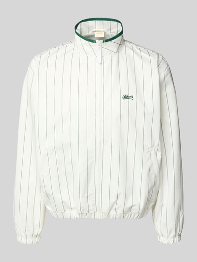 Produktfoto, Jacke mit Streifenmuster und Reißverschluss von BLKVIS, Regular-Fit, Stehkragen, Label-Stitching, Rückenlänge 61 cm, Ärmellänge 61 cm.