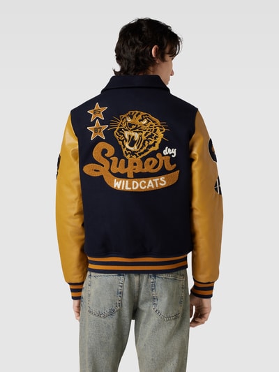 Superdry Collegejack met labelpatches Donkerblauw - 5