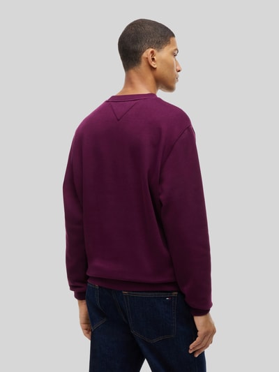 Tommy Jeans Regular Fit Sweatshirt aus Baumwoll-Mix mit Logo-Stitching Bordeaux 5