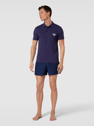 Emporio Armani Poloshirt in effen design, model 'ESSENTIAL' Donkerblauw - 1