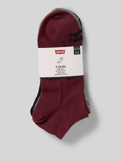 Levi's® Sneakersocken mit Logo im 3er-Pack Bordeaux 3