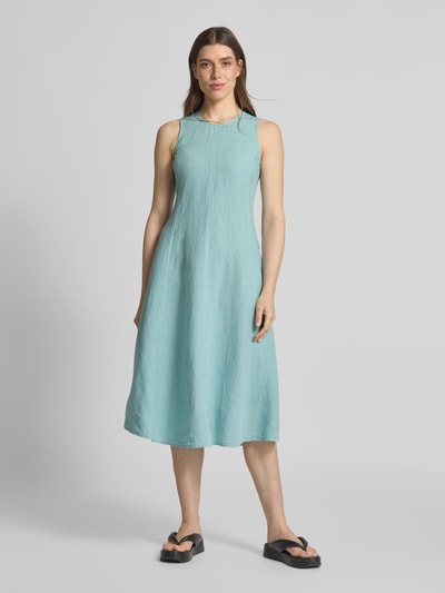 Marc O'Polo A-Linien Leinenkleid ohne Ärmel Hellblau 4