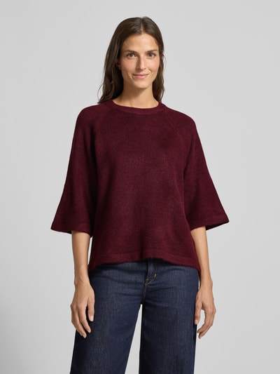 Soyaconcept Strickpullover mit 1/2-Arm Modell 'ORLEAN' Bordeaux Melange 4