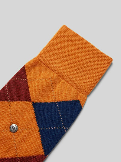 Burlington Sokken met labeldetail, model 'Edinburgh' Oranje - 2