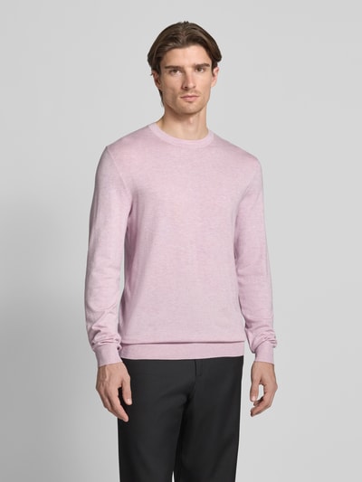 MCNEAL Strickpullover mit gerippten Abschlüssen Hellrosa Melange 4