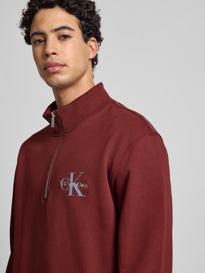 Calvin Klein Jeans Regular Fit Sweatshirt mit Logo-Stitching Modell 'Terry' Rot 3