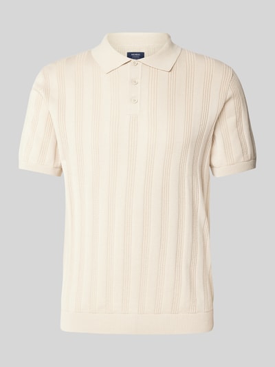 MCNEAL Regular fit poloshirt met structuurmotief Beige - 2