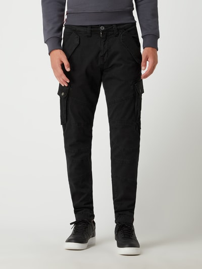 Alpha Industries Cargobroek met labeldetails, model 'COMBAT' Zwart - 4