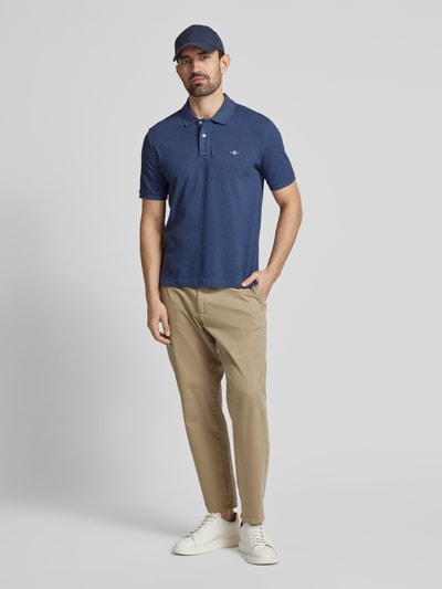 Gant Regular Fit Poloshirt mit Label-Stitching Jeansblau Melange 1