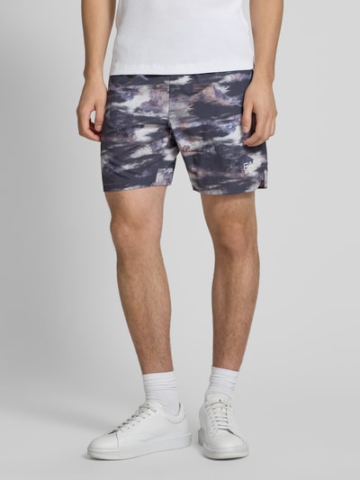 EA7 Emporio Armani Loose fit sweatshorts met labelprint, model 'VENTUS' Middengrijs - 4