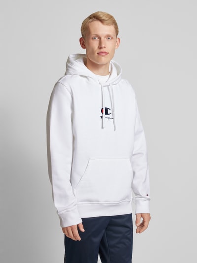 CHAMPION Hoodie mit Label-Stitching Weiss 4