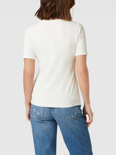 Tom Tailor T-Shirt mit Feinripp Offwhite 5