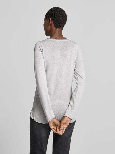 Smith and Soul Regular Fit Longsleeve im Strukturmuster Hellgrau Melange 5
