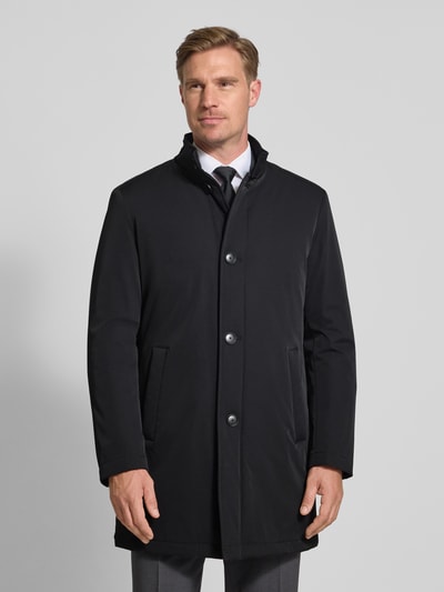 MCNEAL Lange jas met opstaande kraag en steekzakken Zwart - 4