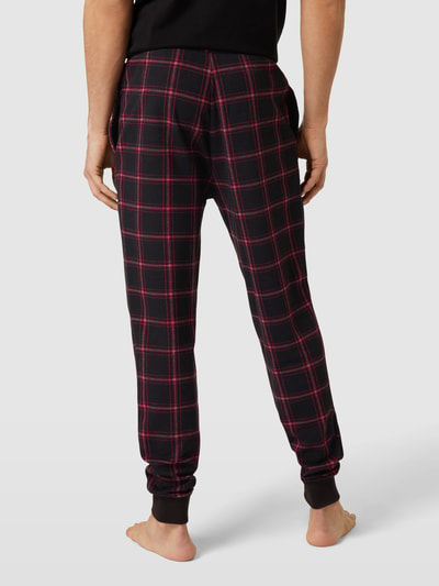 HUGO Sweatpants mit Label-Stitching Modell 'Checked' Black 5