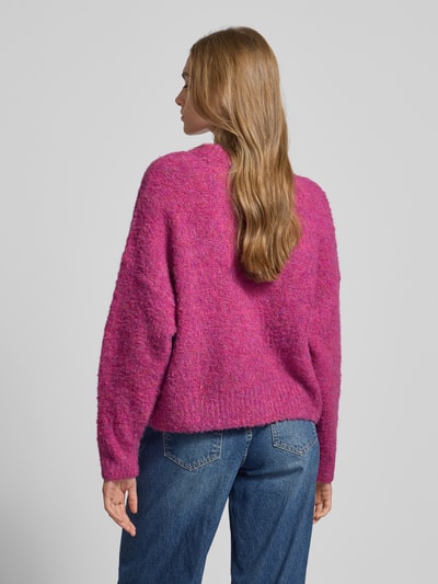 Pieces Regular Fit Strickpullover mit Wollanteil Modell 'NATHERINE' Pink 5