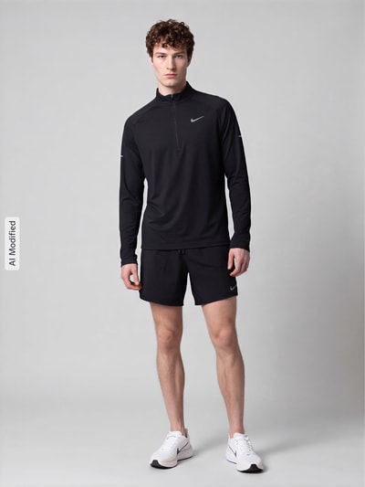 Nike Training Regular Fit Sport-Langarmshirt mit Troyer-Kragen Black 1