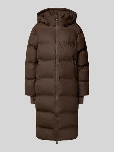Neo Noir Steppmantel mit Kapuze Modell 'Viviana' Dunkelbraun 2