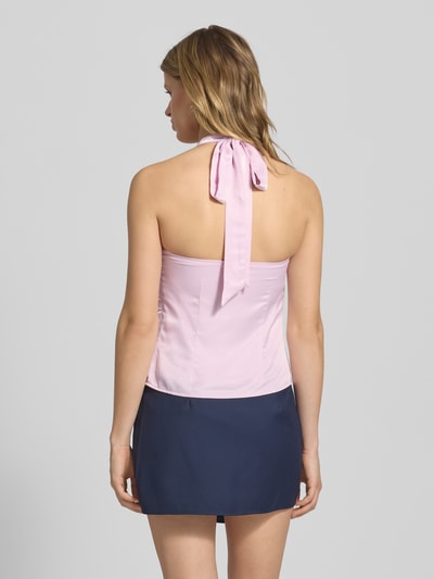 LeGer by Lena Gercke Top z wiązaniem na szyi i zamkiem błyskawicznym z boku model ‘Belinay’ Jasnoróżowy 5
