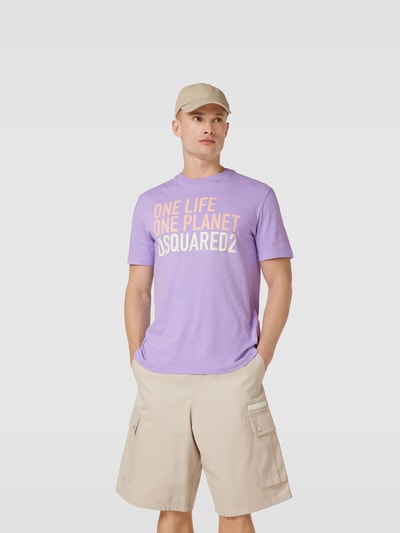 Dsquared2 T-Shirt mit Label-Print Lavendel 4
