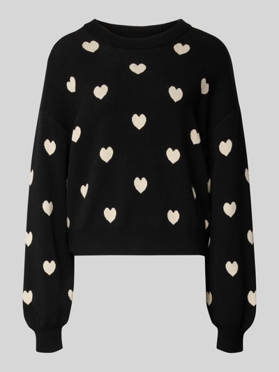 Noisy May Strickpullover mit Puffärmeln Modell 'CHARLOTT' Black 2