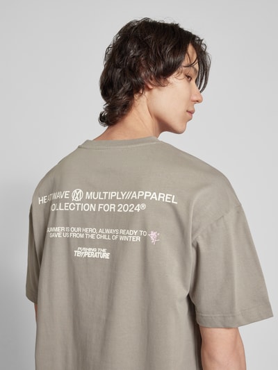 Multiply Apparel Oversized T-Shirt mit Label-Print Hellgrau 3